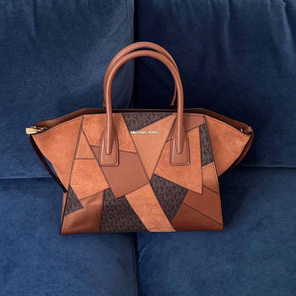 MK Michael Kors Brown Avril Large Satchel Bag (Retail $498)